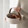 Luxurious Leather Handheld Storage Box, Vintage Mezzanine Partition Cosmetics Jewelry Storage Basket, Desktop Organizer Box