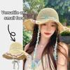 Korean Style Floral Bow Straw Hat For Women New Summer Beach Large Brim Fisherman Hat Small Face Holiday Style Sun Hat
