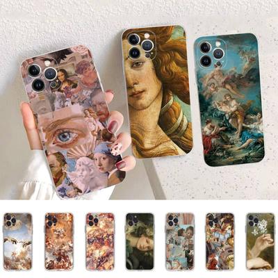 Arte renacentista Pintura Funda de teléfono Silicona Suave para iphone 14 13 12 11 Pro Mini XS MAX 8 7 6 Plus X XS XR Cubierta