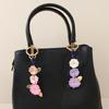 Creative Sweet Three-dimensional Flower Key Pendant Fashionable Leather Flower Personalized Bag Pendant Accessories Minimalist Style Hanging