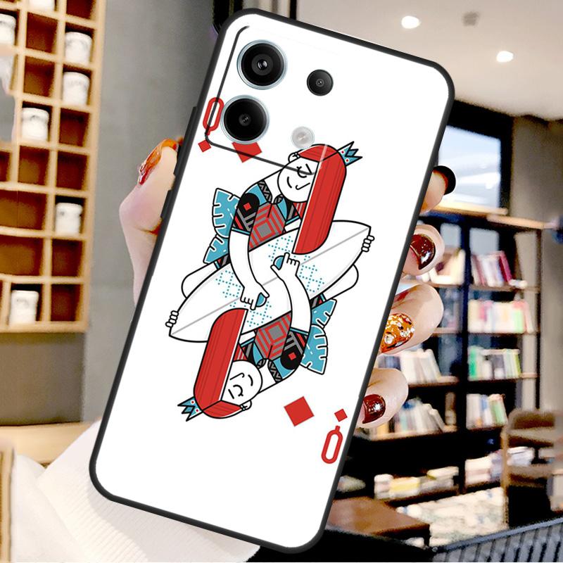 

Cartoon Character Poker For Xiaomi Redmi Note 14 Pro 13 12 11 9 10 15 Pro Plus Case For Redmi 15 15C 14C 10C 12C 13C Redmi 13 4G