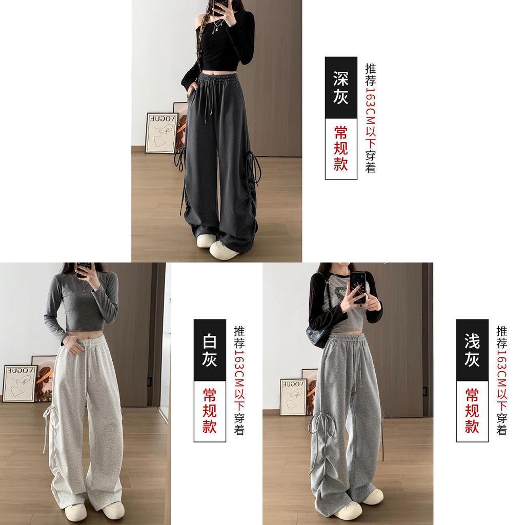 Womens Retro Casual Pants With Wrinkle Detail And High Waist For Spring Comfort