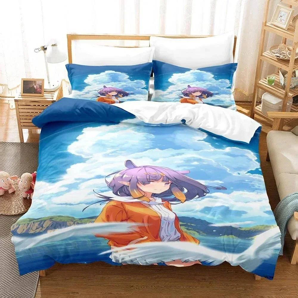 3D Ninomae Inanis holoEN Bedding Set Duvet Cover Sheet Printed Bed Set Pillowcase Bed Full Queen King Size Comforter Bedroom