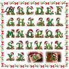 Personalized Secret Santa Present 26 Alphabet Christmas Ornament with Hat Elf Design, Acrylic Initial for Xmas Hanging Decor Tree Mantel And