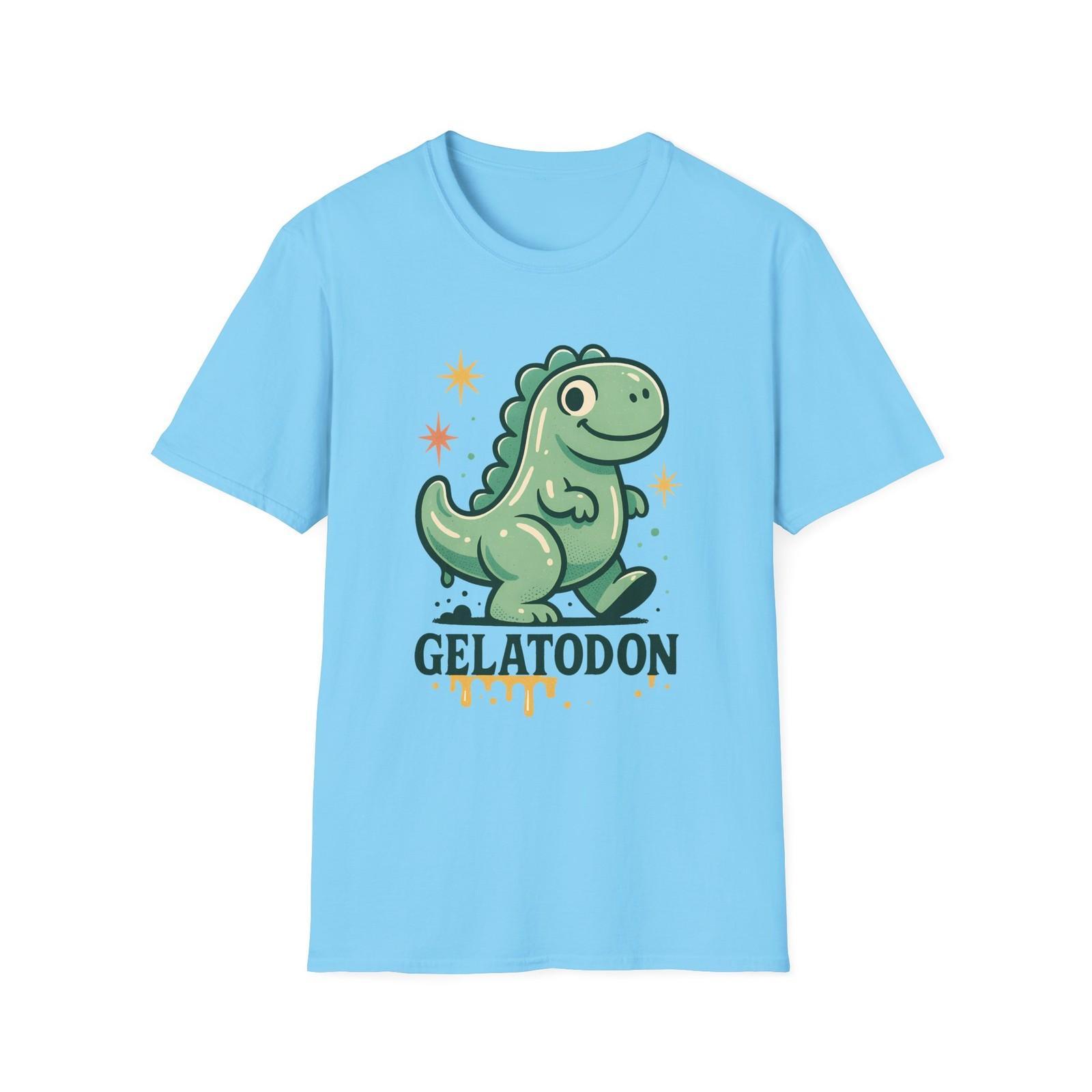 Unisex Softstyle T-Shirt Mens Womens Tees Top Playful Gelatin Dinosaur Funny Cartoon Pun L