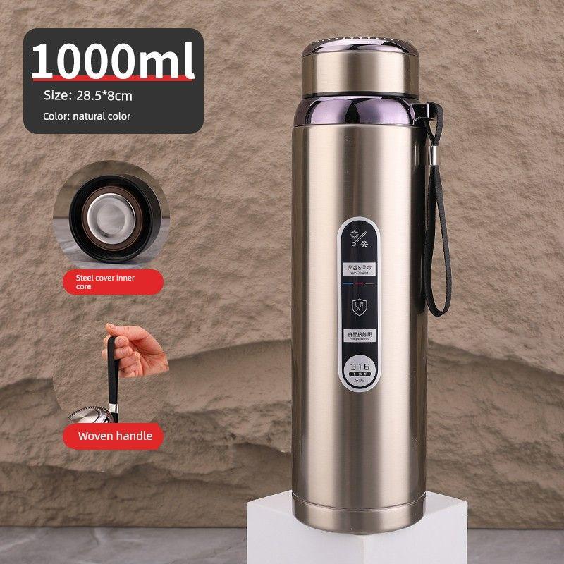 316 Steel Large-Capacity Thermos Cup for Men and Women with Filter Tea Cup Adult Business Portable Large Cup Gift Cup 600