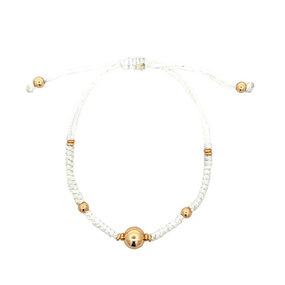 

Модный многоцветный плетеный вручную веревочный браслет из меди с 18-каратным золотым покрытием для женщин