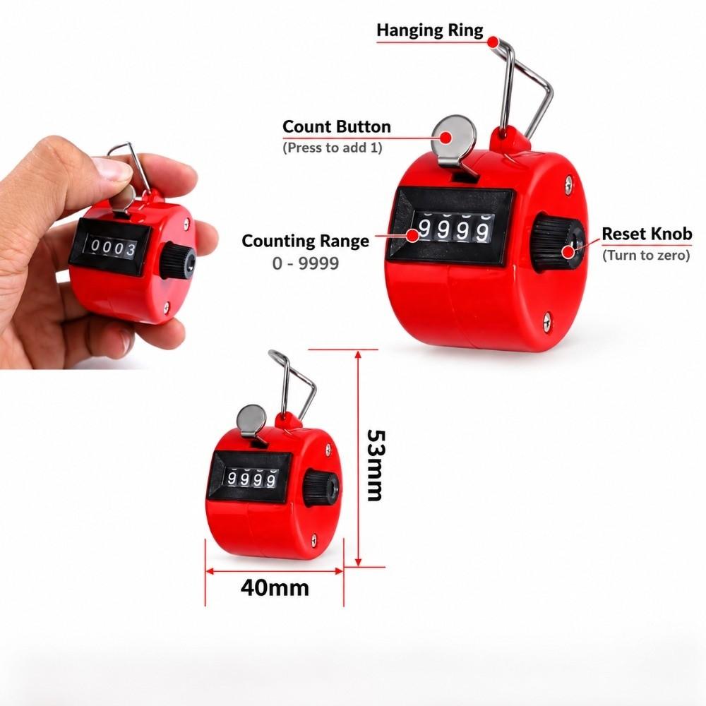 4 Digit Number Tally Counter Clicker No Batteries Required Pitch Counter Clicker for School Event