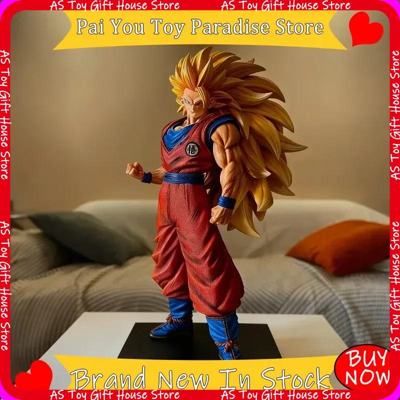 Jt Dragon Ball Ssj3 Goku Action Figure Large Size 54Cm Pvc Exquisite Anime Gk Statue Collectable Model Toy Desktop Deco Gift