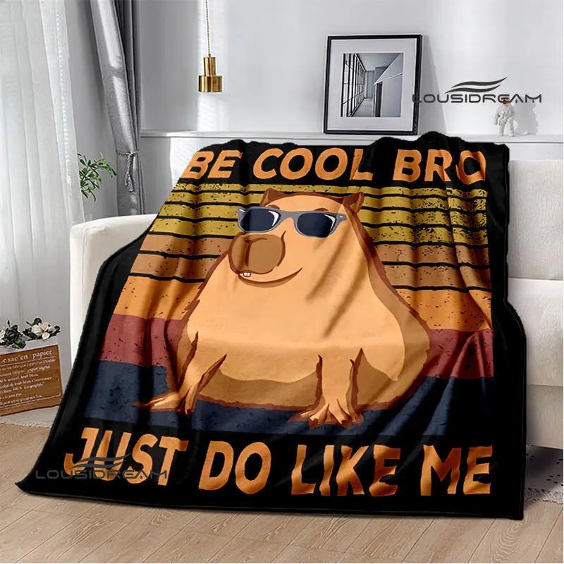 The Capybara Club Anime blanket throw cubre cama Warm blankets for beds Picnic blanket birthday gift