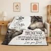 Gift Thanks To My Son Letter Present Flannel Blanket Soft Throw Blanket for Bedroom Living Room Bed Travel Camping Picnic Nap