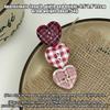 4Pcs Sweet Check Love Button Hair Clip Side Bangs Girly Cute Duckbill Clip For Girls Hair Accessories