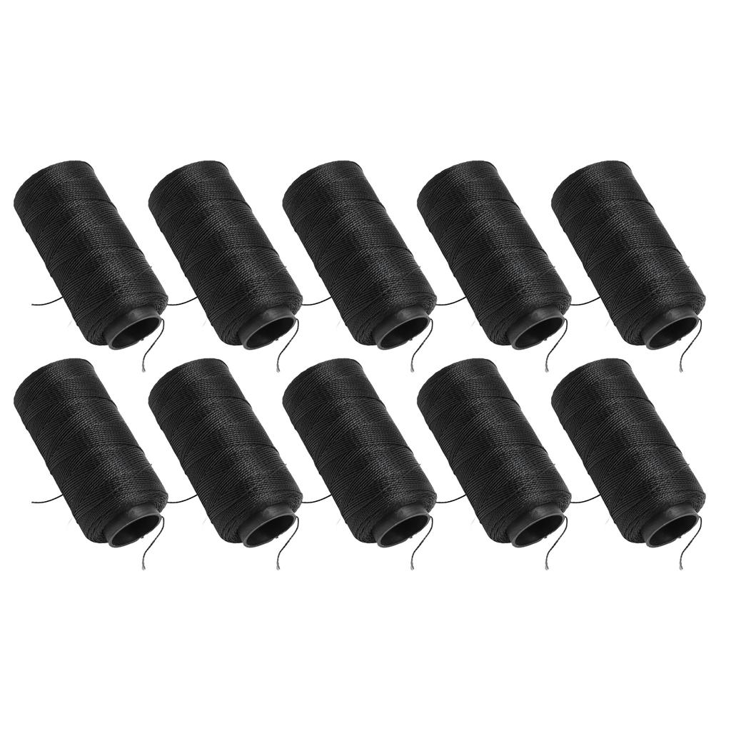 10 STÜCKE Nähgummi Elastischer Faden Wasserdicht Verschleißfest Weiches Nylon Schwarz Elastischer Faden für DIY Stickerei Quilten und