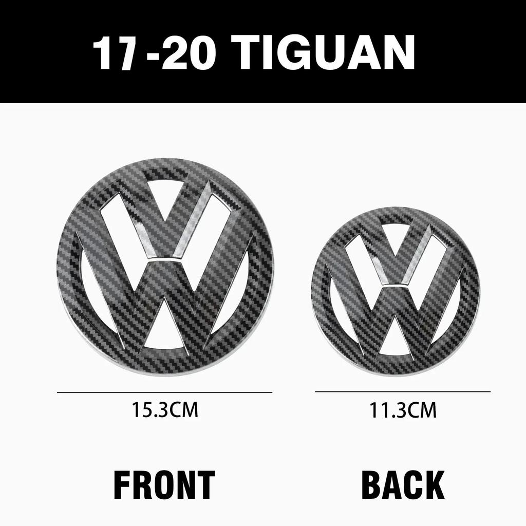 Rsq1 2Pcs Not Affect ACC Car Front Grille Emblem Rear Trunk Lid Cover For Volkswagen VW Tiguan 2017 2018 2019 2020 Auto Accessories