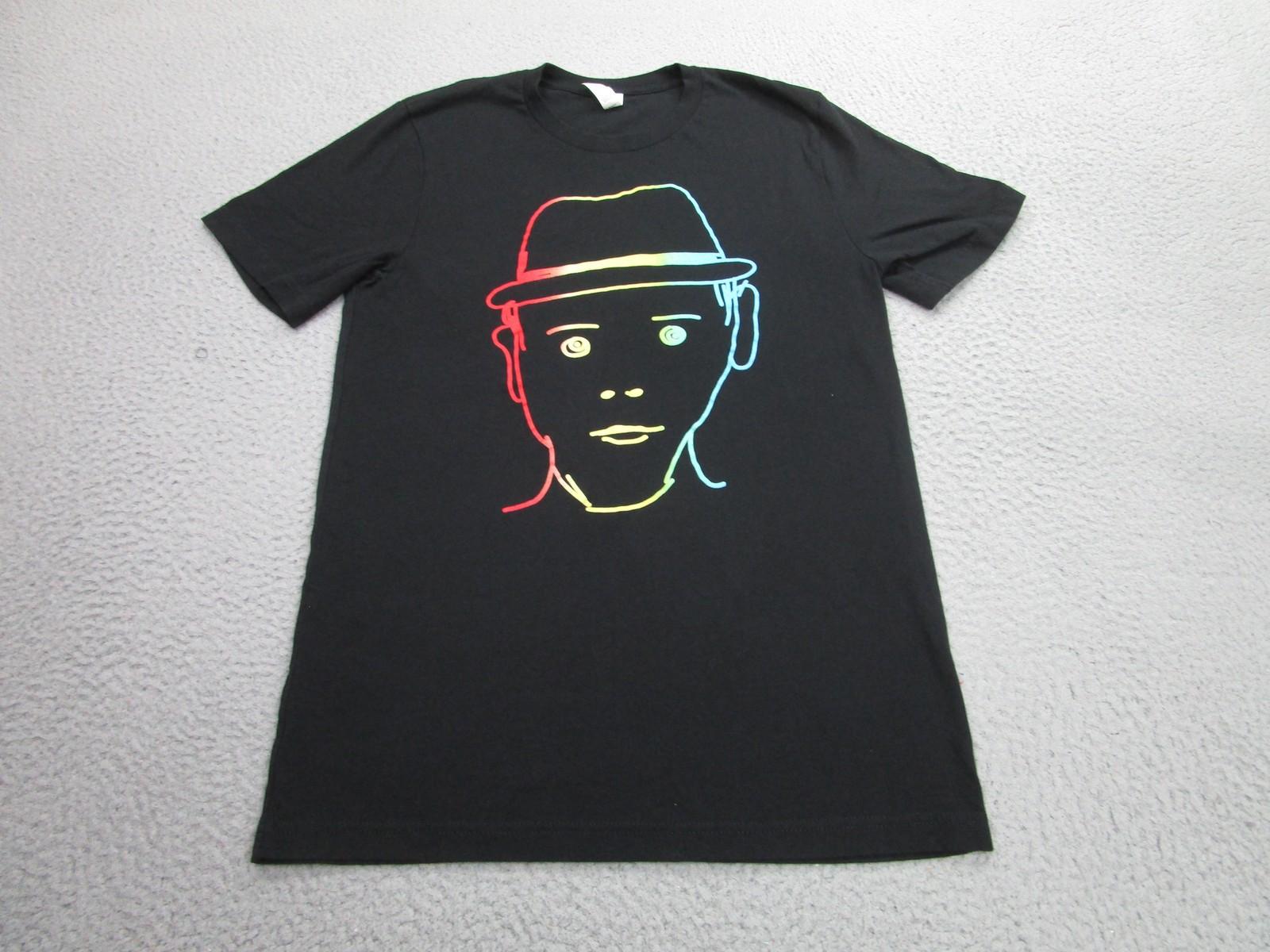 Jason Mraz Shirt Mens Medium Black Graphic Neon Outline Face Music Tee Concert XXL