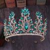 Barock Rosegold Farbe Kristall Braut Diademe Kronen Große Strass Diadem Schleier Diadem Braut Kopfschmuck Hochzeits Haarschmuck