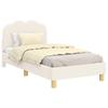 Children S Bed Frame with Headboard Cream 80 X 160 Cm Boucle