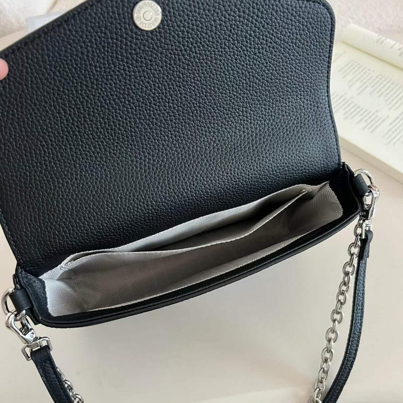 26 New leather women's bags, first layer cowhide lychee pattern envelope, mini small bag chain, single shoulder oblique span bag cross-border.