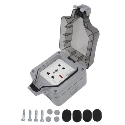 Outdoor IP66 Waterproof Socket Box 16A Weatherproof Outdoor Switch Socket for Balcony Garden Lawn