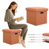 Folding Storage Ottoman Foldable Small Ottoman Foot Rest Seat with Sponge Lid 11.81x11.81x11.81inch for Living Room Bedroom Dorm