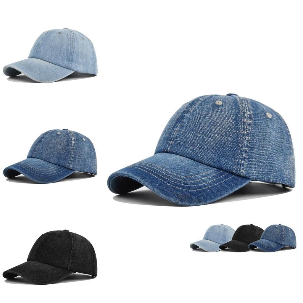Cap Baseball Retro Washed Denim Material Hat Solid Color Duckbill Breathable Hat