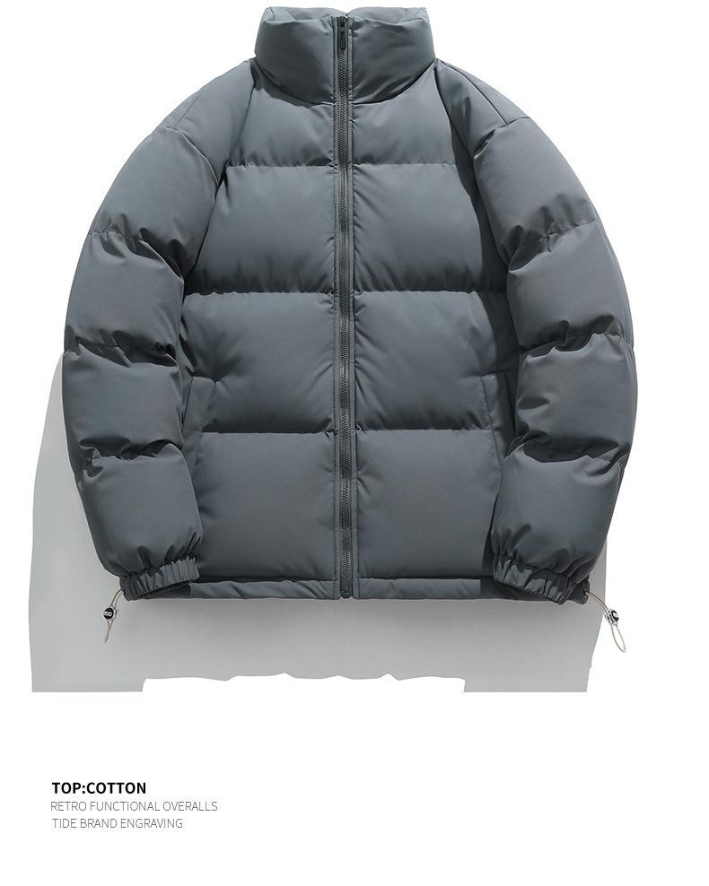 In 2025, thickened cotton clothes, men's and women's teenagers, casual simple and loose stand-up collars, high street jackets, trendy cotton clothes