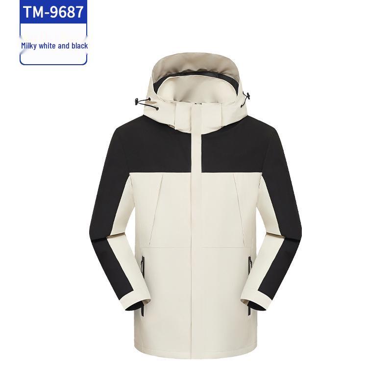 Autumn/Winter Thin Windbreaker with Detachable Hood and Custom Logo, Turn-Down Collar, Windproof Workwear Jacket