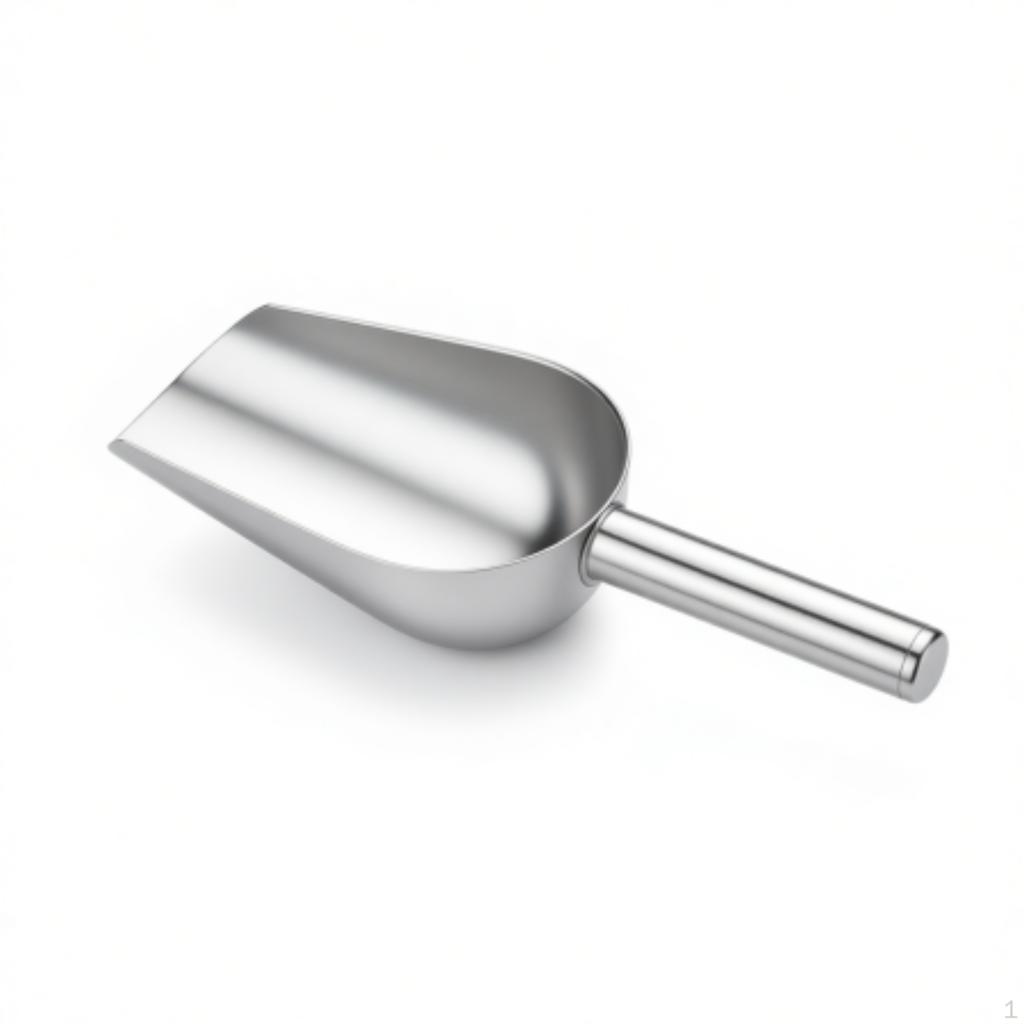 Stainless Steel Ice ladle, sturdy Duty Utility ladle for Kitchen Bar XS Round Shovel