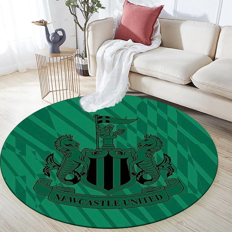 Newcastle United Round Area Rug,Carpet Rug for Living Room Bedroom Sofa Playroom Decor,Non-slip Floor Mat