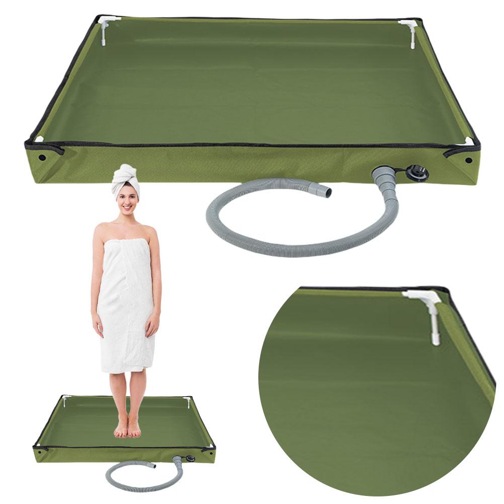 Faltbare Duschwanne Tragbare Duschwanne mit Ablaufschlauch Campingzelt Bodenplatte Outdoor Duschwanne für Strand Reise Camping