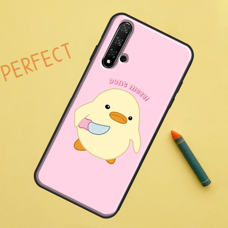 Cartoon Duck Knife Case For Huawei P Smart 2019 Nova 5T 9 10 SE 3i 8i 11i Y60 Y61 Y70 Y90 P20 P40 Lite P30 Pro