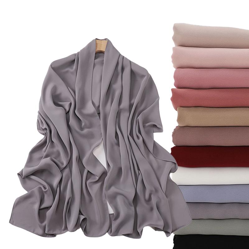 Women Spring Big Size Plain Solid Rayon Cotton Hijab Scarf Lady High Quantity Wrap Shawls Islamic Turban Ramadan Muslim Headband
