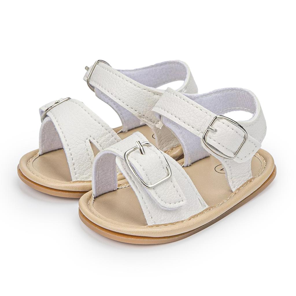 Newborn Baby Sandals Shoes Infant Girl Boy Summer Rubber Learther Anti-slip Flat Soft Toddler First Walkers Shoes