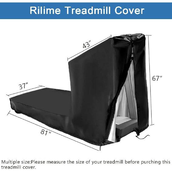 Treadmill Cover,Treadmill Cover Waterproof Outdoor Protective Cover, Dustproof Treadmill Covers with Zipper for Home Gym Indoor Outdoor(81" L X 37" W