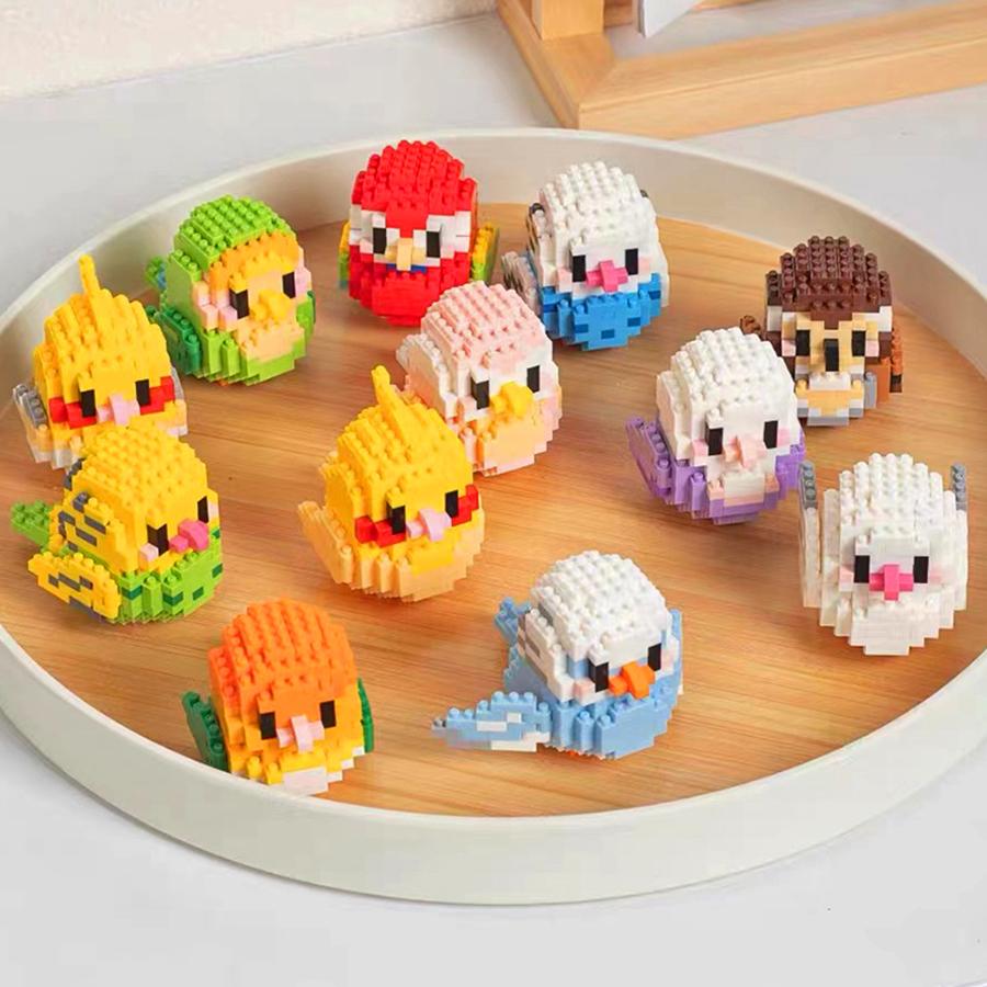 Creative DIY Cartoon Cute Birds, Parrots, Sparrows, Animal Building Blocks, Bird Assembly Model Toys, Home Decoration Gifts