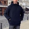 Felpa con mezza zip da uomo Autunno e Inverno Velluto Ispessito Felpa con cappuccio da uomo Top Giacca Monocolore