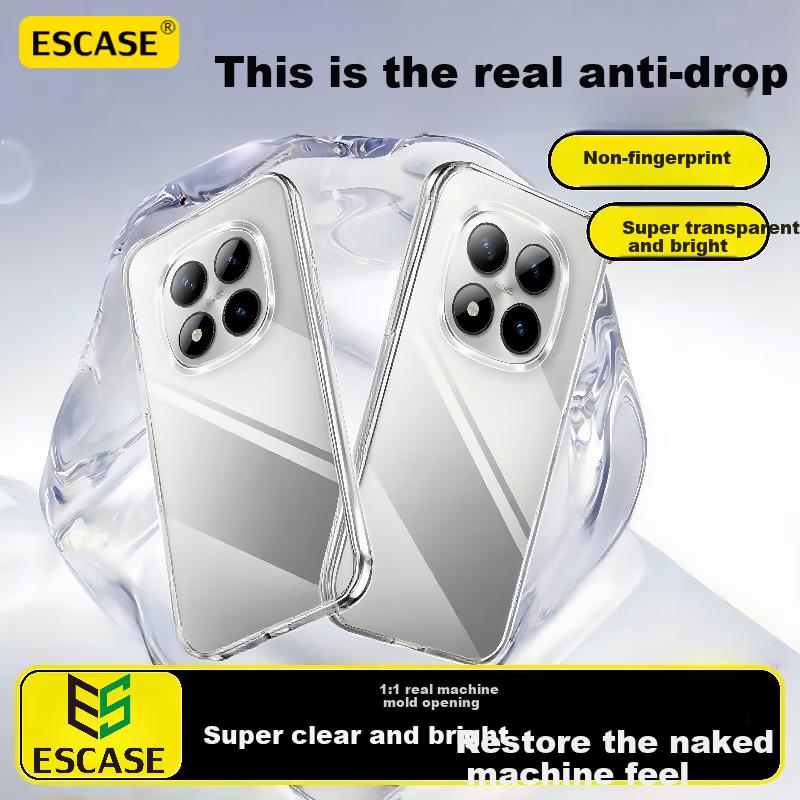 ESCASE Transparent Full-Coverage Ultra-Thin Shockproof Anti-Fingerprint Soft Case for Redmi Note15 Pro+ Phone, Simple Design Suitable for Men And Wome