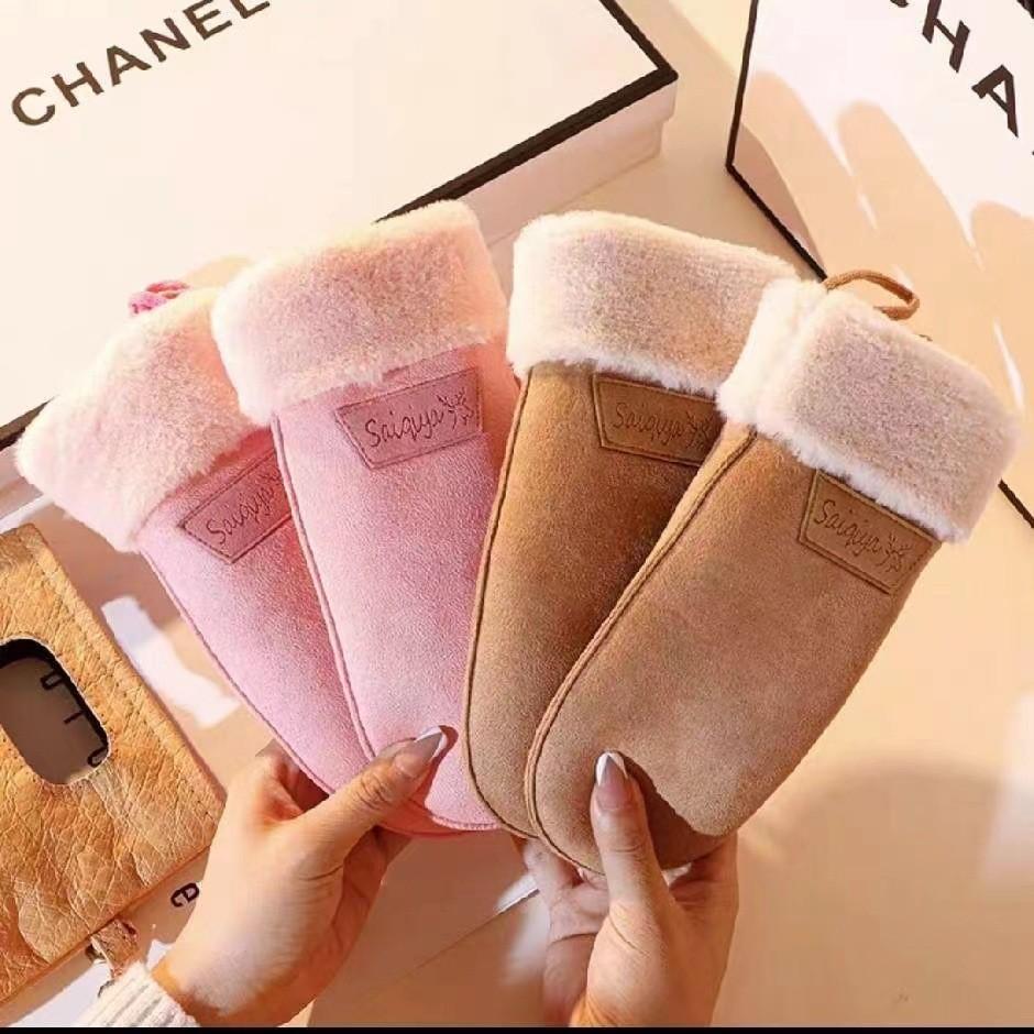 Sherpa Fleece Winter Gloves With Touchscreen Fingerless For Women Cold Weather