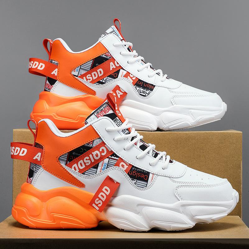 Autumn middle school basketball sports running shoes youth casual platform dad trendy shoes