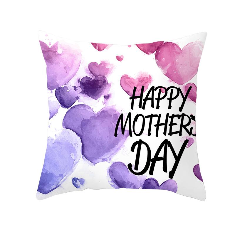 Mother's Day Pillow Peach Skin Printed Pillow Cover Sofa Cushion Cover Car Cushion Cover Home Decoration
