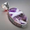 Chevron Amethyst Gemstone Handmade 925 Sterling Silver Jewelry Pendant 2.17" AH-849