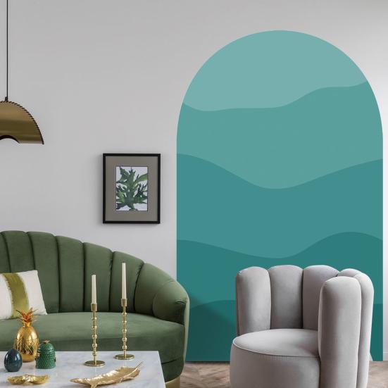 Wall Decal Boho Style Gradient Color Block Arch Removable Adhesive DIY PVC Home Indoor Wall Paper Sticker Household Supplies