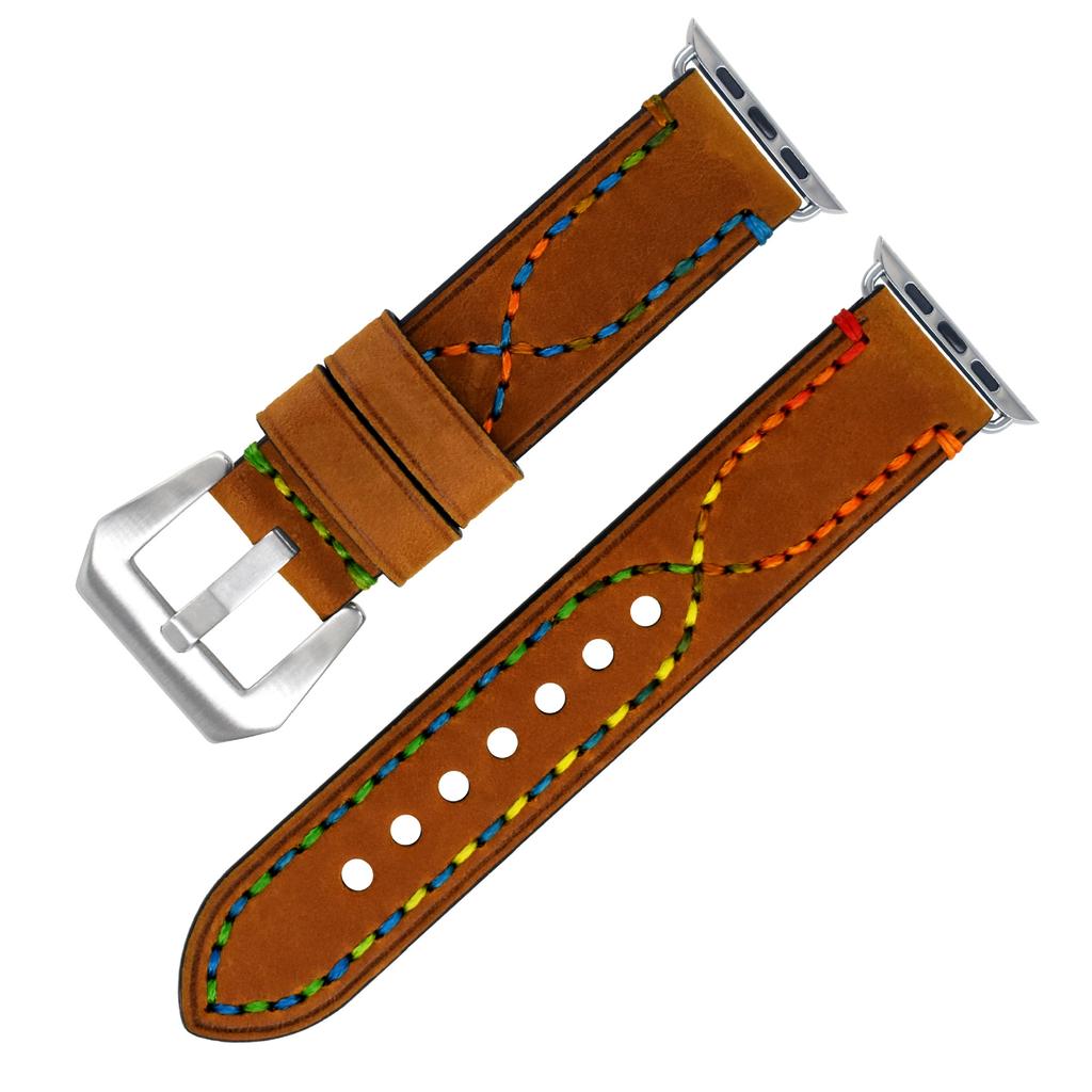 Crazy Horse Cowhide Watch Strap Is Suitable for Apple Genuine Leather Strap S8 7 6iwatch Handmade Strap.
