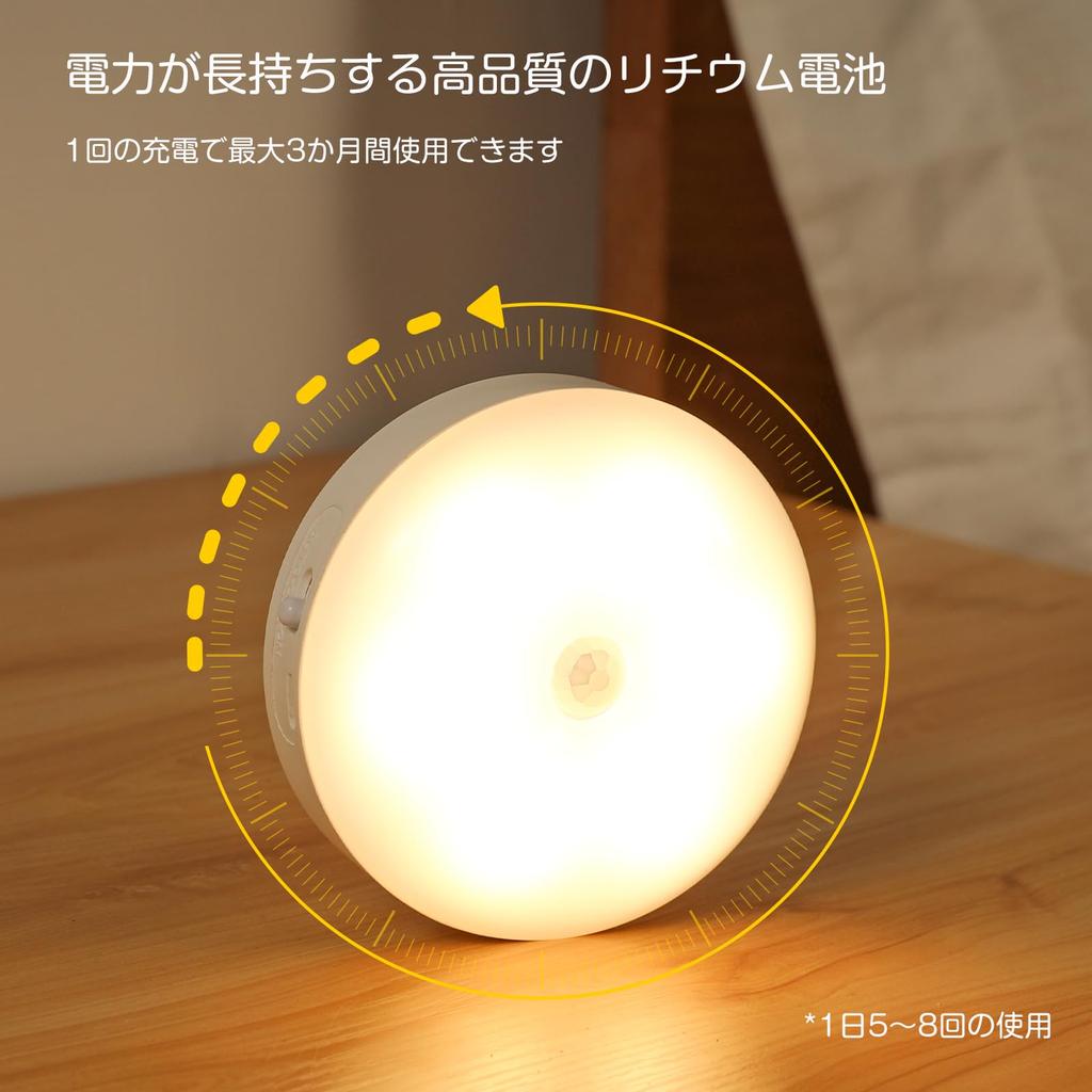 LED Sensor Indoor Night Light with Motion Indirect Lighting for Stylish Night Nursing Wall Ideal for and Rechargeable to 3 Months on a Single Warm
