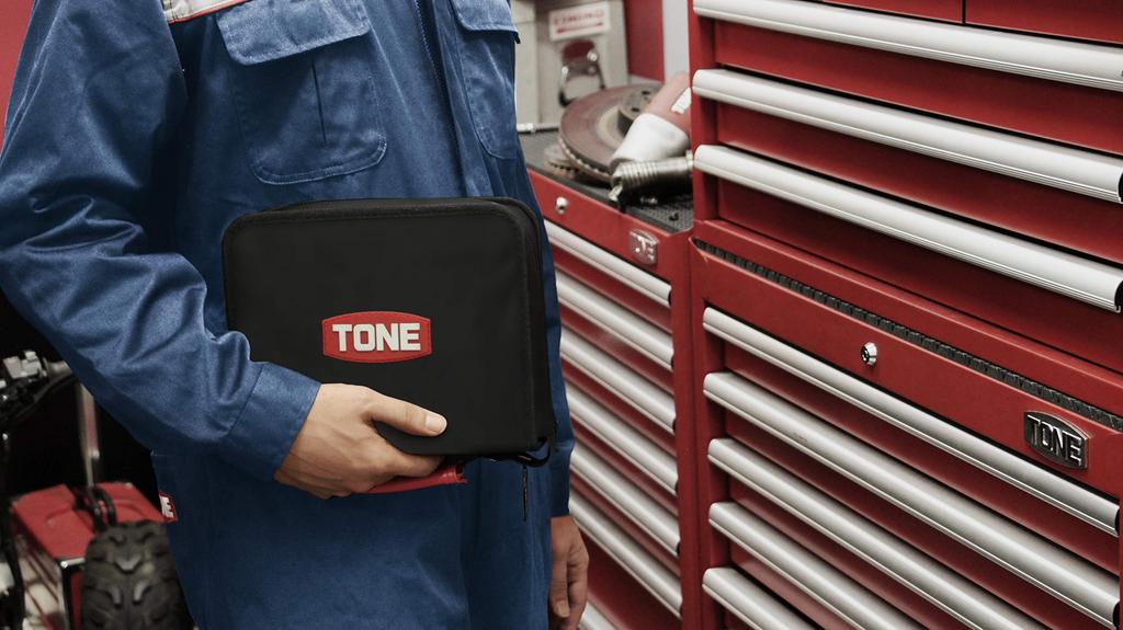 TONE Werkzeugtaschen-Set TSX2170 Antriebswinkel Bit-Einsatzbit Schwarz Inhalt 25 Teile 6,35 mm & (1/4" & Einfügung)