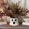 Halloween Trick or Treat Bag Ghost Candy Bucket Decor, Planter Vase Cute Holiday Decorative Prop for Home Bucket, Bowl Indoor Outdoor Display