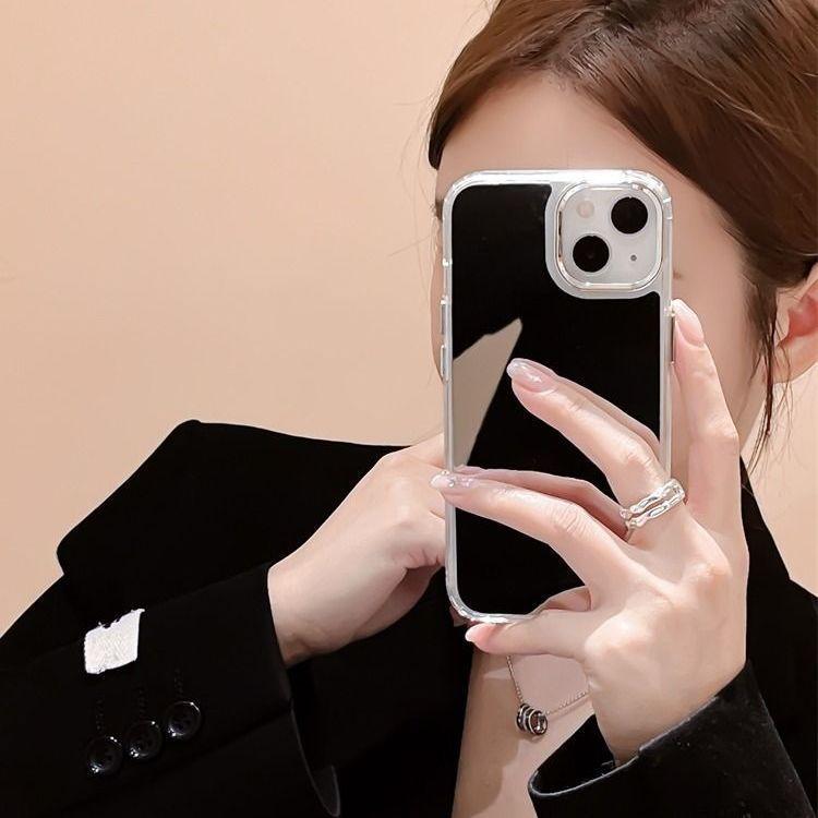 Applicable To Iphone14 Mirror Mobile Phone Case 15pro Makeup Mirror 7G/XSMAX Silicone All-inclusive Protective Case SE
