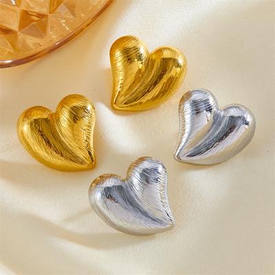 Square and Round Face, Spring Earrings, Brushed Stud Earrings, High-end Sense, Fashionable OL Heart-shaped Earrings, Atmospheric