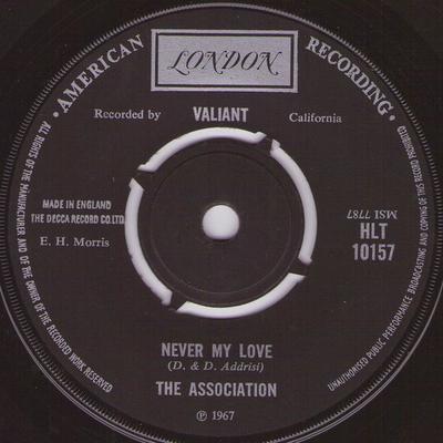 7-Zoll Schallplatte ASSOCIATION - Never My Love HLT10157 London Records 1967 UK Pop Gebraucht