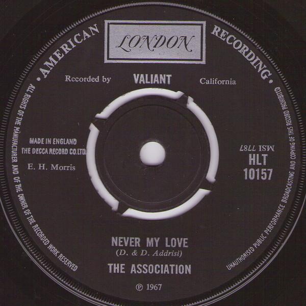 

7inch Record ASSOCIATION - Never My Love HLT10157 London Records 1967 UK Pop Used